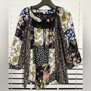 Hope Springs multi color boho style top Size S